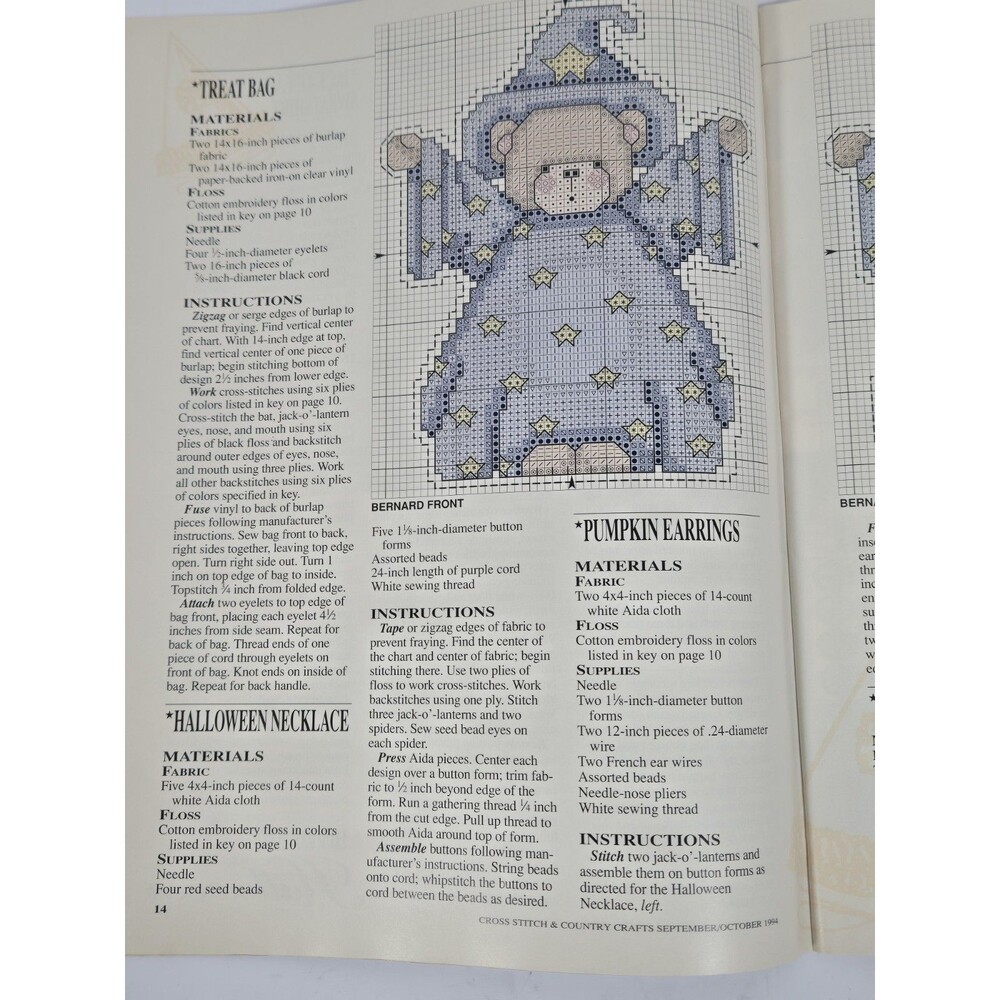 Cross Stitch & Country Crafts Sep Oct 1994 Halloween 21 Designs Magazine - Picture 7 of 8